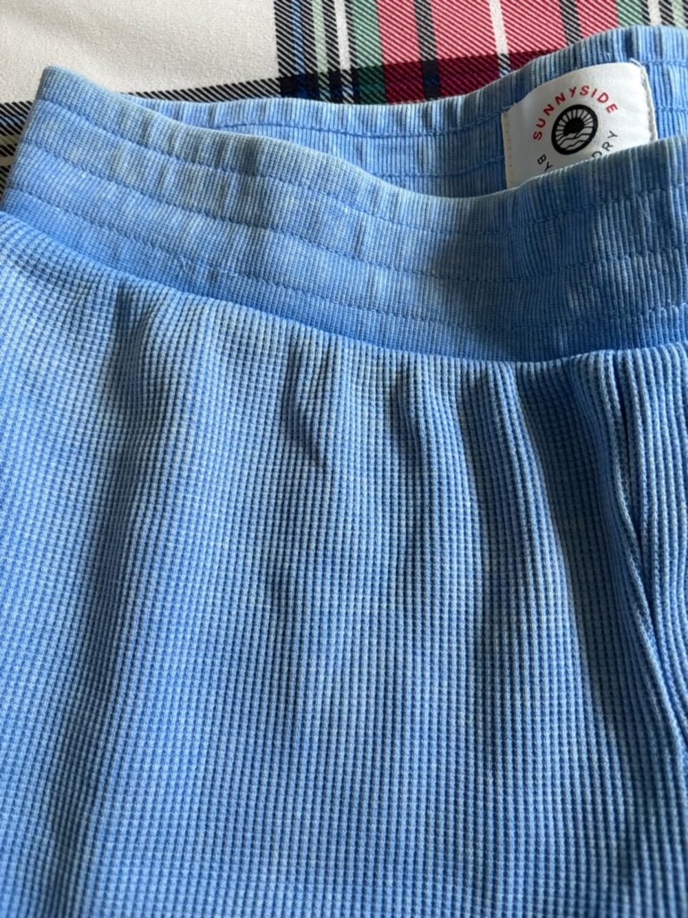 Light Blue Ribbed Lounge Pants - Picture 2 of 3